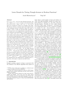 Lower Bounds for Testing Triangle-freeness in Boolean Functions Arnab Bhattacharyya Ning Xie ∗