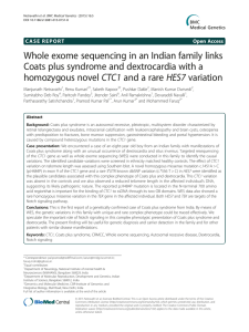 Whole exome sequencing in an Indian family links
