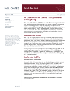 Asia &amp; Tax Alert An Overview of the Double Tax Agreements