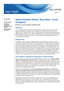 Administration Rents: Next Stop Court of Appeal
