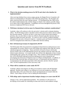 Question and Answer from RCM Feedback  implementation?