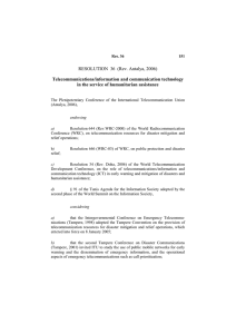 RESOLUTION  36  (Rev. Antalya, 2006) Telecommunications/information and communication technology