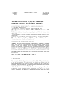 Wigner distributions for finite dimensional quantum systems: An algebraic approach P —