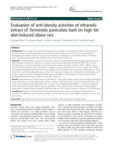 Evaluation of anti-obesity activities of ethanolic diet-induced obese rats