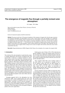 The emergence of magnetic flux through a partially ionised solar atmosphere