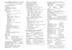 AMS TEX Reference Card #1 Classes and Packages A