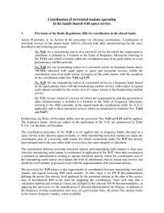 Coordination of terrestrial stations operating