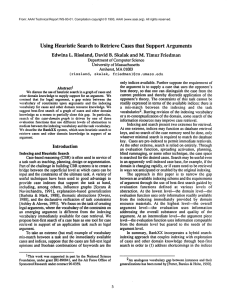 Using  Heuristic  Search  to  Retrieve ... Edwina L.  Rissland,  David B.  Skalak and...