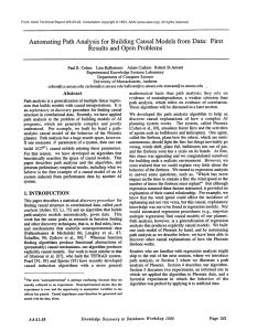 Automating Path Analysis  for  Building  Causal Models... Results  and Open Problems