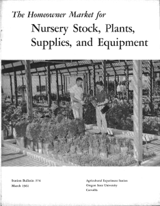 Supplies, and Equipment Nursery Stock, Plants, The Homeowner Market for 'I&#34;