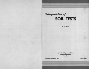 SOIL TESTS L. A. Alban Agricultural Experiment Station Oregon State College