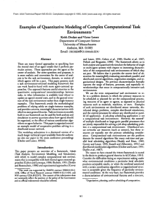 Examples of  Quantitative  Modeling of  Complex Computational Task Environments *