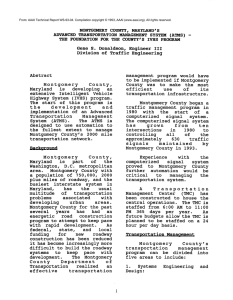 MONTGOMERY  COUNTY,  MARYLAND&#34;  S ADVANCED  TRANSPORTATION