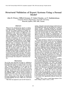 Structural Validation of  Expert  Systems  Using  a ... Model*