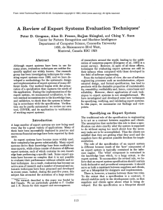 A  Review  of  Expert Systems Evaluation Techniques*