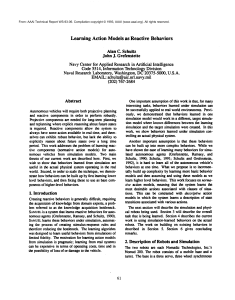 Learning  Action  Models  as  Reactive ... Alan C. Schuitz John J.  Grefenstette Navy