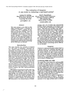 The  evaluation of  Anapron: a  case-based  system