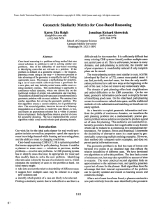 Geometric Similarity  Metrics for  Case-Based Reasoning