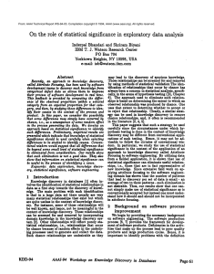 On the role of  statistical  significance in ... data analysis