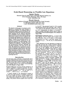 Scale-Based Reasoning  on  Possible Law Equations Takashi  Washio