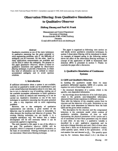 Observation Filtering:  from Qualitative  Simulation
