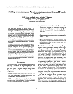 Modeling Information Agents: Advertisements, Organizational Roles,  and Dynamic Behavior