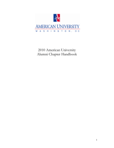 2010 American University Alumni Chapter Handbook  1