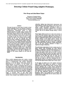 Detecting  Cellular  Fraud Using Adaptive Prototypes.