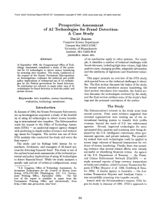 Prospective Assessment of  AI  Technologies for  Fraud  Detection: