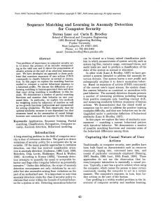 Sequence  Matching  and  Learning  in ... for  Computer  Security