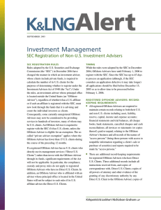 Investment Management SEC Registration of Non-U.S. Investment Advisers