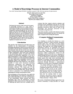 A Model of  Knowledge Processes  in  Internet ...