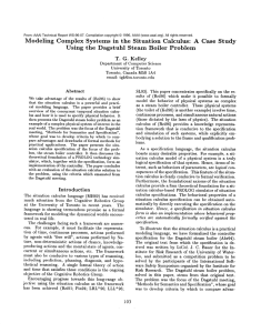 Modeling  Complex  Systems  in  the ... Calculus: A  Case  Study Using  the  Dagstuhl