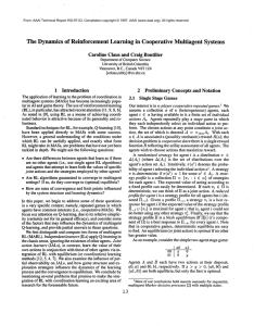 The  Dynamics  of  Reinforcement  Learning ... Caroline Claus and Craig Boutilier