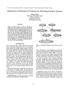Quantitative Performance  Prediction for  Rule-Based  Expert  Systems*