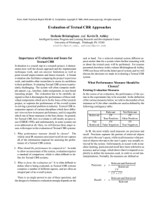 Evaluation of Textual CBR Approaches Stefanie Br ¨ uninghaus