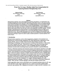 From Text  To Cases:  Machine Aided Text ... Capturing Business  Reengineering Cases