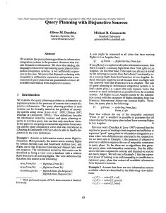 Query  Planning  with  Disjunctive Sources