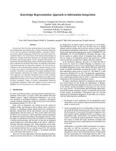 Knowledge Representation Approach to Information Integration