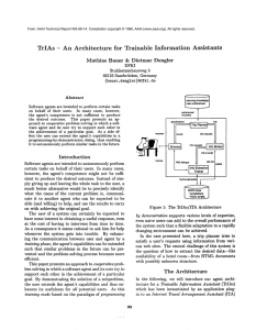 TrIAs  -  An  Architecture for  Trainable Information Assistants