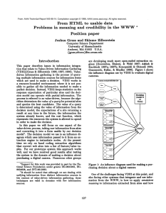 From  HTML to  usable data Problems in  meaning