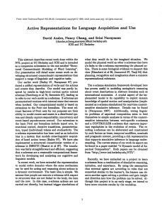 Active Representations for  Language  Acquisition and  Use