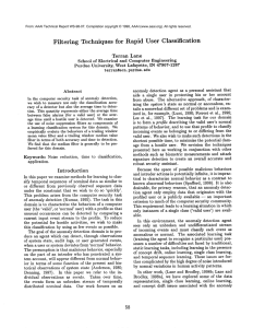 Filtering Techniques  for  Rapid  User  Classification