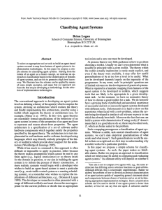 Classifying  Agent Systems