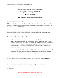 Clinical Experience Advisory Committee Spring 2011 Meeting    4:30-7:00