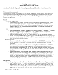 Technology Advisory Council Minutes of November 12, 2010 meeting