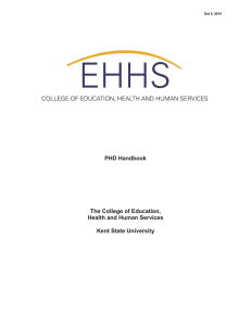 PHD Handbook The College of Education, Health and Human Services