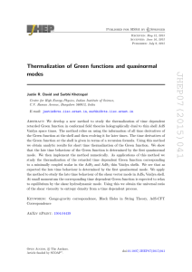 JHEP07(2015)041 Thermalization of Green functions and quasinormal modes