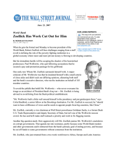 Zoellick Has Work Cut Out for Him World  Bank