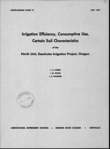 North Unit, Deschutes Irrigation Project, Oregon Irrigation Efficiency, Consumptive Use, 7a1